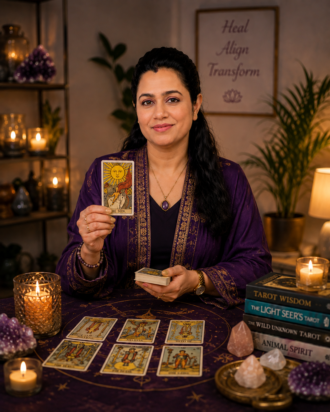 Sapna Kalra Rawat giving an intuitive tarot reading